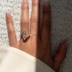 Modern Marquise Cut Bezel Bypass Ring | Lab Grown Diamond | 14K Yellow Gold