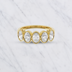 Oval Lab Grown Diamond 5-Stone Bezel Set Wedding Band