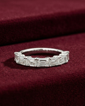 East West Emerald Cut Lab Grown Diamond Half Eternity Band, 2.31 Carat Emerald Diamond Wedding Band, East West Diamond Anniversary Ring