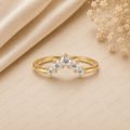 Curved Lab Grown Diamond Band with Round Stones – Bridal Ring