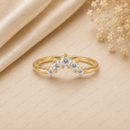 Curved Lab Grown Diamond Band with Round Stones – Bridal Ring