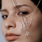 Diamond Initial Letter Pendant | Lab Grown Diamond | 14K Yellow Gold Pave Alphabet Charm