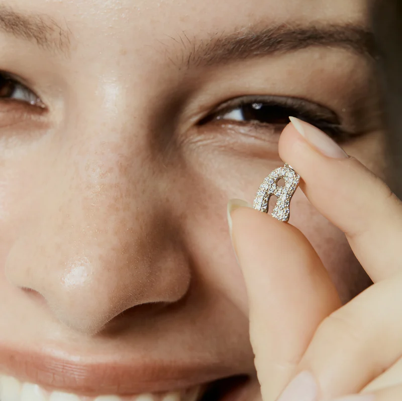 Diamond Initial Letter Pendant | Lab Grown Diamond | 14K Yellow Gold Pave Alphabet Charm