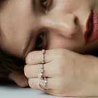 Round Diamond Wave Band | Lab Grown Diamond | 14K Yellow Gold Unique Curved Setting