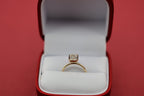 Modern Emerald Engagement Ring | Lab Grown Diamond | 14K Yellow Gold Bezel Solitaire Ring