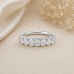 Oval Lab Grown Diamond Anniversary Band in Solid 14K Gold