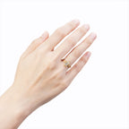 Half Moon Diamond Ring Matte Finish Semi Bezel | Lab Grown Diamond | 14K Yellow Gold