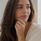 Oval Engagement Ring | Lab Grown Diamond | Tapered Baguette Side Stones | 14K Yellow Gold