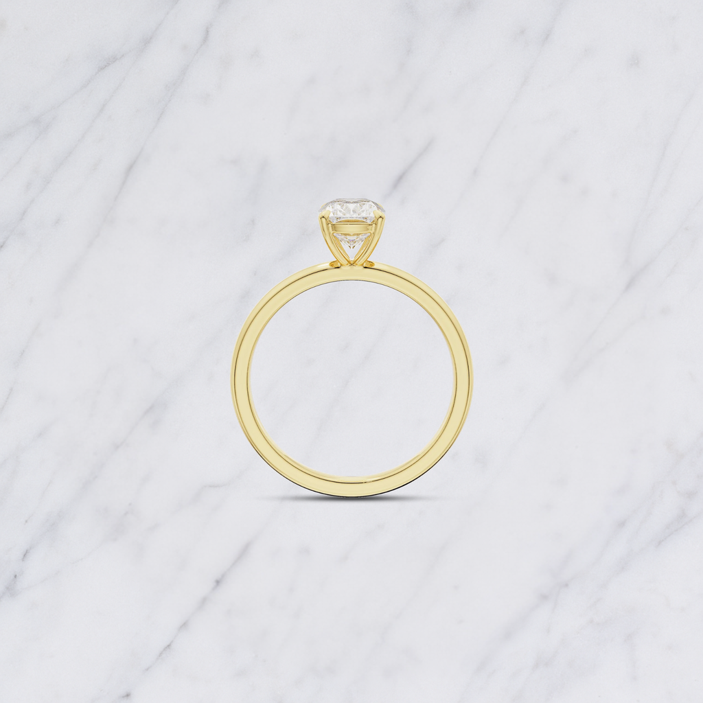 Emerald Cut Lab Grown Diamond Solitaire Engagement Ring in Solid 14K Gold