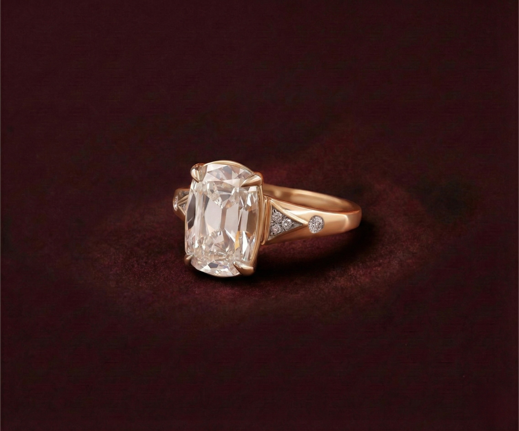 3.5CT Antique Old Mine Cushion Cut Ring Taylor Swift Ring