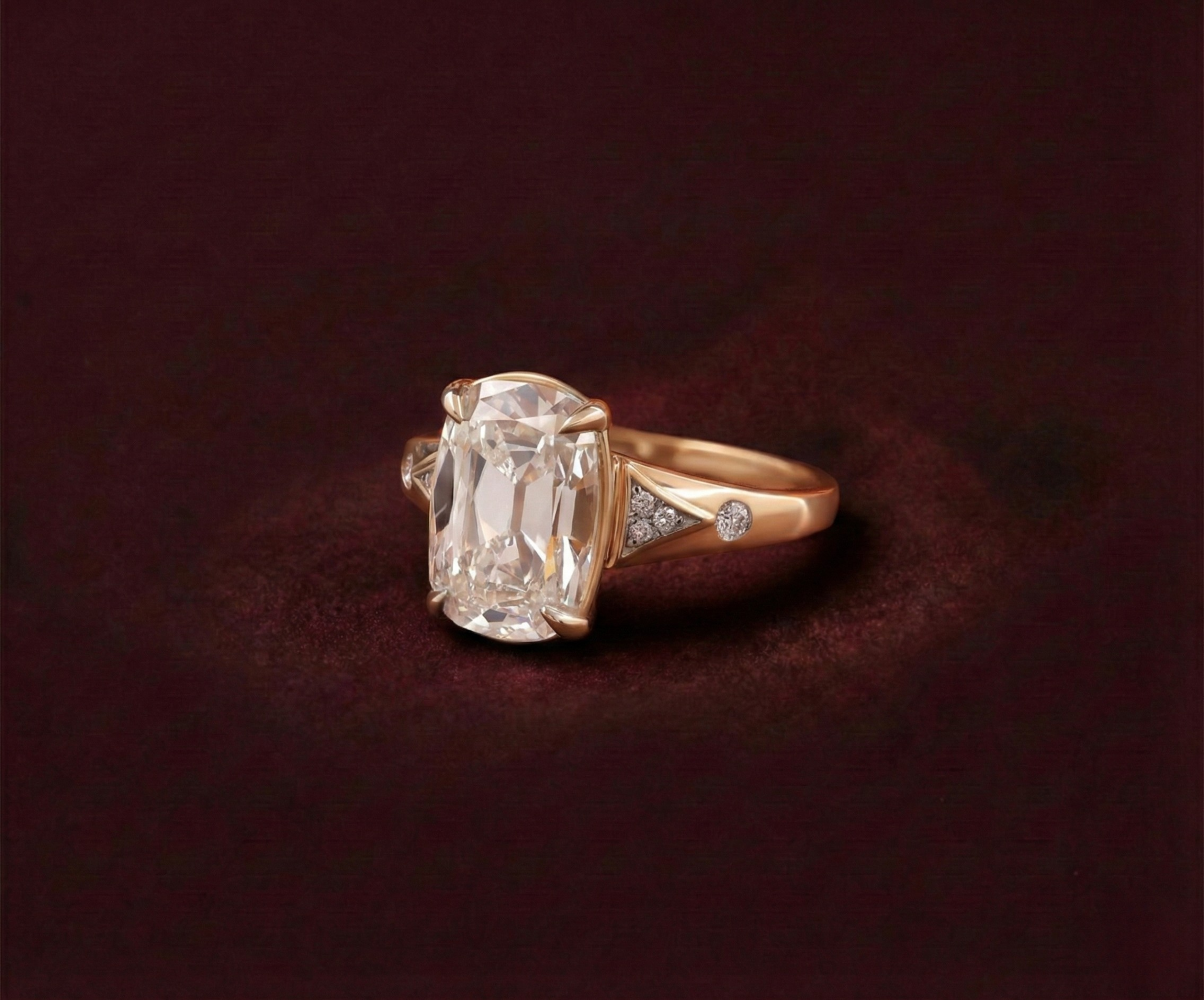 3.5CT Antique Old Mine Cushion Cut Ring Taylor Swift Ring