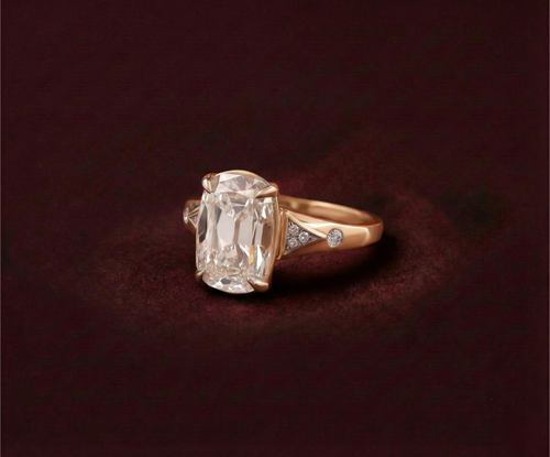 3.5CT Vintage Antique Old Mine Cushion Cut Ring Taylor Swift Ring | Lab Grown Diamond | 14K Yellow Gold