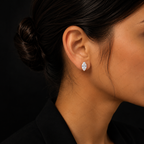 Marquise Lab Grown Diamond Stud Earrings in Solid 14K Gold for Women