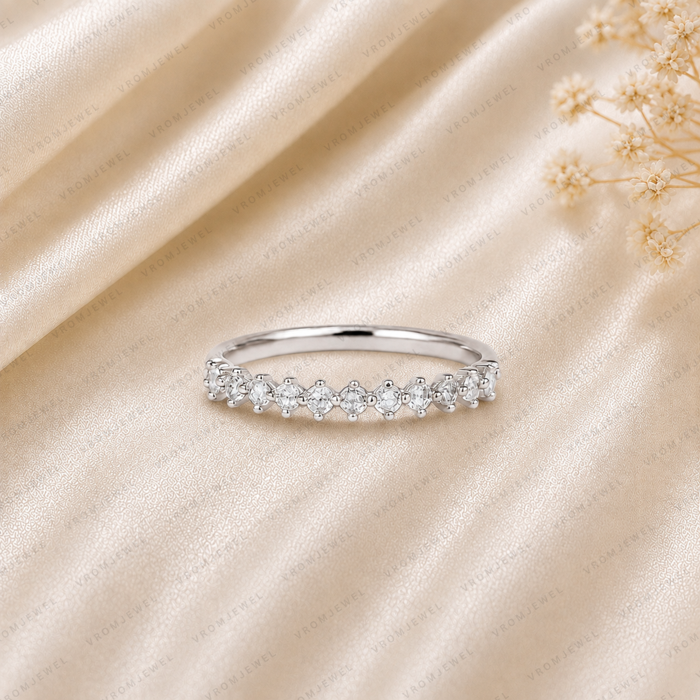 Diamond Eternity Band | Lab Grown | Solid 14K Yellow Gold Stacking Ring