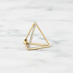 Triangle Pyramid Earrings Contemporary Style | Lab Grown Diamond | 14K Yellow Gold