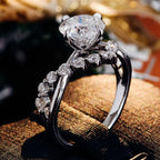 Unique V-Crown Ring Round Cut | Lab Grown Diamond | 14K Yellow Gold