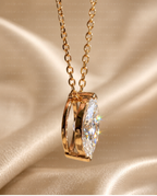 Marquise Cut Pendant Necklace | Lab Grown Diamond | 14K Yellow Gold Minimalist