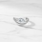 Pear Cut Wrap Twist Ring | Lab Grown Diamond | 14K Yellow Gold Smooth Modern Setting