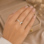 Tapered Baguette Diamond Ring, Lab Grown Diamond Ring, Minimalist Gold Ring, Modern Diamond Band, Geometric Diamond Ring