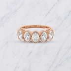 Oval Lab Grown Diamond 5-Stone Bezel Set Wedding Band