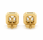 Asscher Cut Lab Grown Diamond Stud Earrings | 2 CTW | Bezel Set | Modern Geometric Studs | 14K Gold