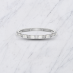 Baguette Lab Grown Diamond Wedding Band: Minimalist Half Eternity Stacking Ring