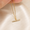 Vintage Geometric Lab Grown Diamond Necklace, Round Diamond Pendant Necklace, Art Deco Diamond Necklace, Solid Gold Necklace