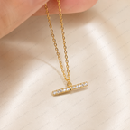 Vintage Geometric Lab Grown Diamond Necklace, Round Diamond Pendant Necklace, Art Deco Diamond Necklace, Solid Gold Necklace