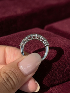 Oval Lab Grown Diamond Half Eternity Band, Oval Diamond Wedding Band, 2.10 Carat Diamond Anniversary Ring, Oval Diamond Stackable Band