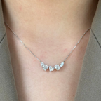 Minimal Multi Shape Pendant Necklace | Lab Grown Diamond | 14K Yellow Gold