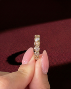 Heart Shape Diamond Half Eternity Band, Bezel Set Heart Diamond Wedding Band, Heart Diamond Anniversary Ring, Stackable Diamond Band.
