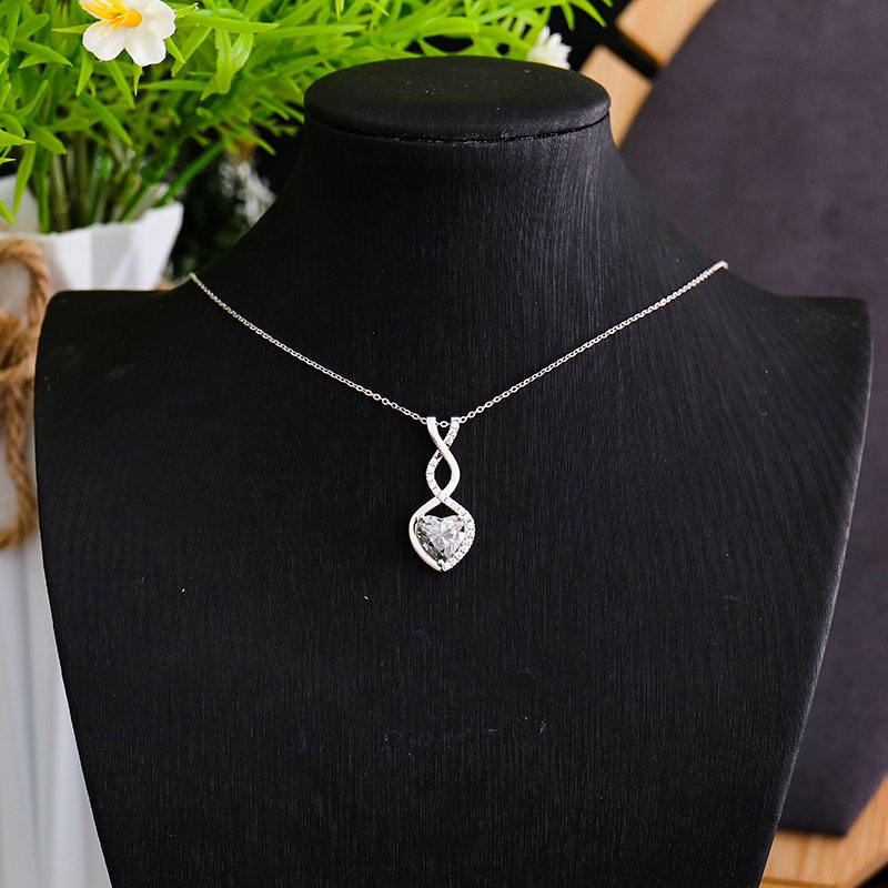 Infinity Necklace Heart Cut Pendant | Lab Grown Diamond | 14K Yellow Gold