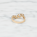 Round Diamond Wave Band | Lab Grown Diamond | 14K Yellow Gold Unique Curved Setting