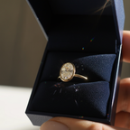 Oval Cut Bezel Set Solitaire Ring | Lab Grown Diamond | 14K Yellow Gold Modern Design