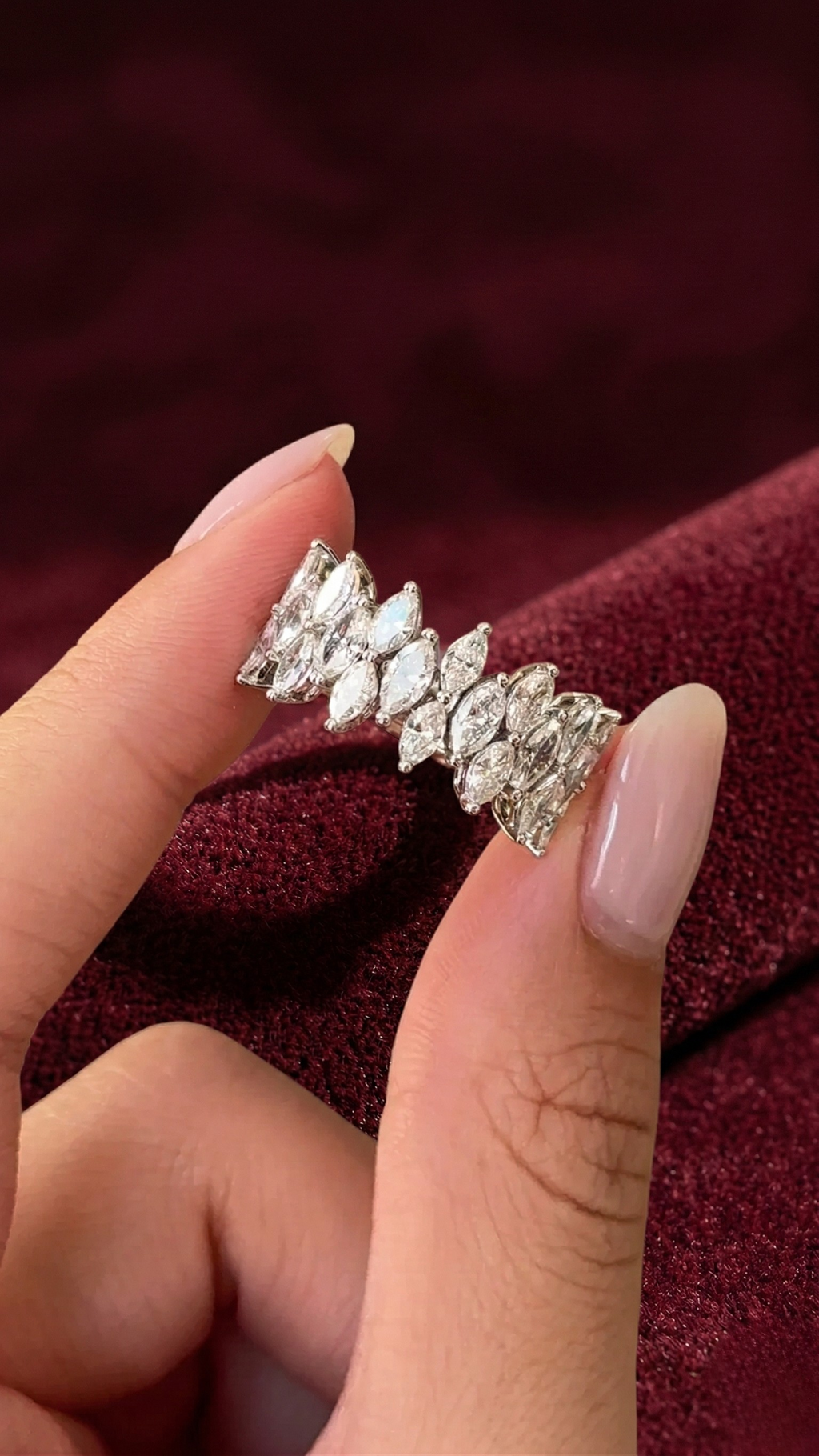 Marquise Lab Grown Diamond Half Eternity Band, Marquise Diamond Wedding Band, 2.15 Carat Diamond Anniversary Ring, Marquise Diamond Ring