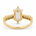 Hexagon Diamond Signet Ring, Hexagon Lab Grown Diamond Ring, Modern Geometric Gold Ring, Statement Diamond Ring, Unique Signet Ring