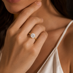 Elegant Round Lab Grown Diamond Engagement Solitaire Ring in Solid 14K Gold