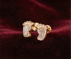 Modern Baby Feet Cut Stud Earrings