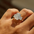 Elegant Radiant 3 Stone Engagement Ring | Lab Grown Diamond | 14K Yellow Gold Classic Style