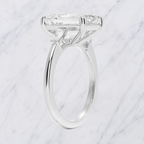 Emerald Cut Lab Grown Diamond Engagement Ring with Tapered Baguette Accents