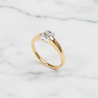 Modern Radiant Cut Ring | Lab Grown Diamond | 14K Yellow Gold Minimal Sleek Design