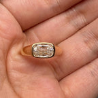 Modern Criss Cut Bezel Engagement Ring | Lab Grown Diamond | 14K Yellow Gold Fine Jewelry