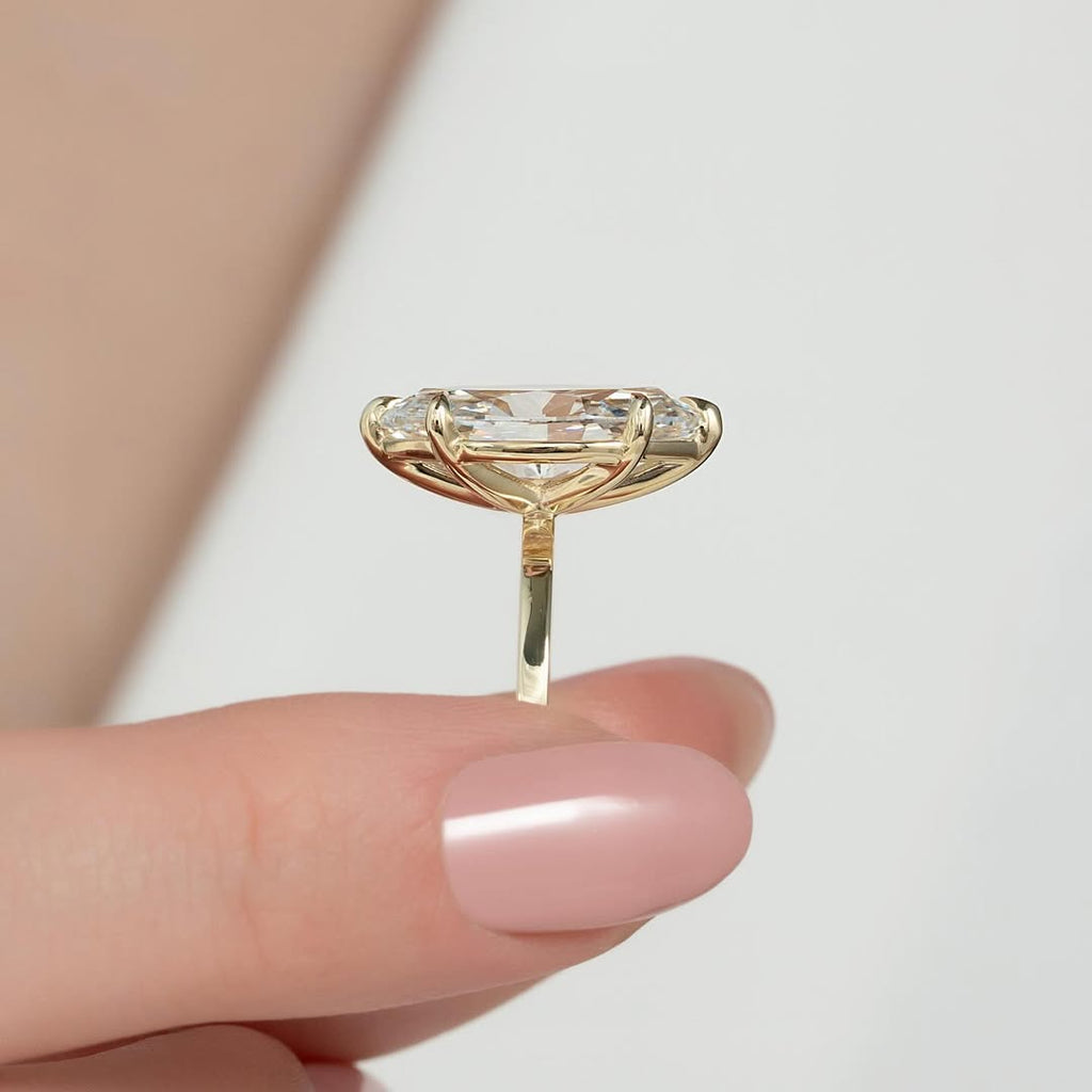 5CT Marquise Cut Ring Modern Solitaire | Lab Grown Diamond | 14K Yellow Gold