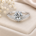Round Cut Diamond Bypass Engagement Ring