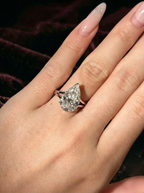 5 Carat Pear Lab Grown Diamond Engagement Ring, Pear Solitaire Diamond Ring, 14K White Gold Statement Ring, IGI Certified