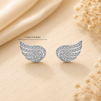 Angel Wings Stud Earrings, Lab Grown Diamond Wing Earrings, Guardian Angel Earrings, Solid Gold Stud Earrings, Minimalist Diamond Earrings