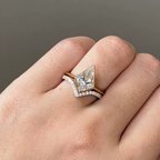 Modern Kite Cut Bezel Setting Engagement Ring | Lab Grown Diamond | 14K Yellow Gold