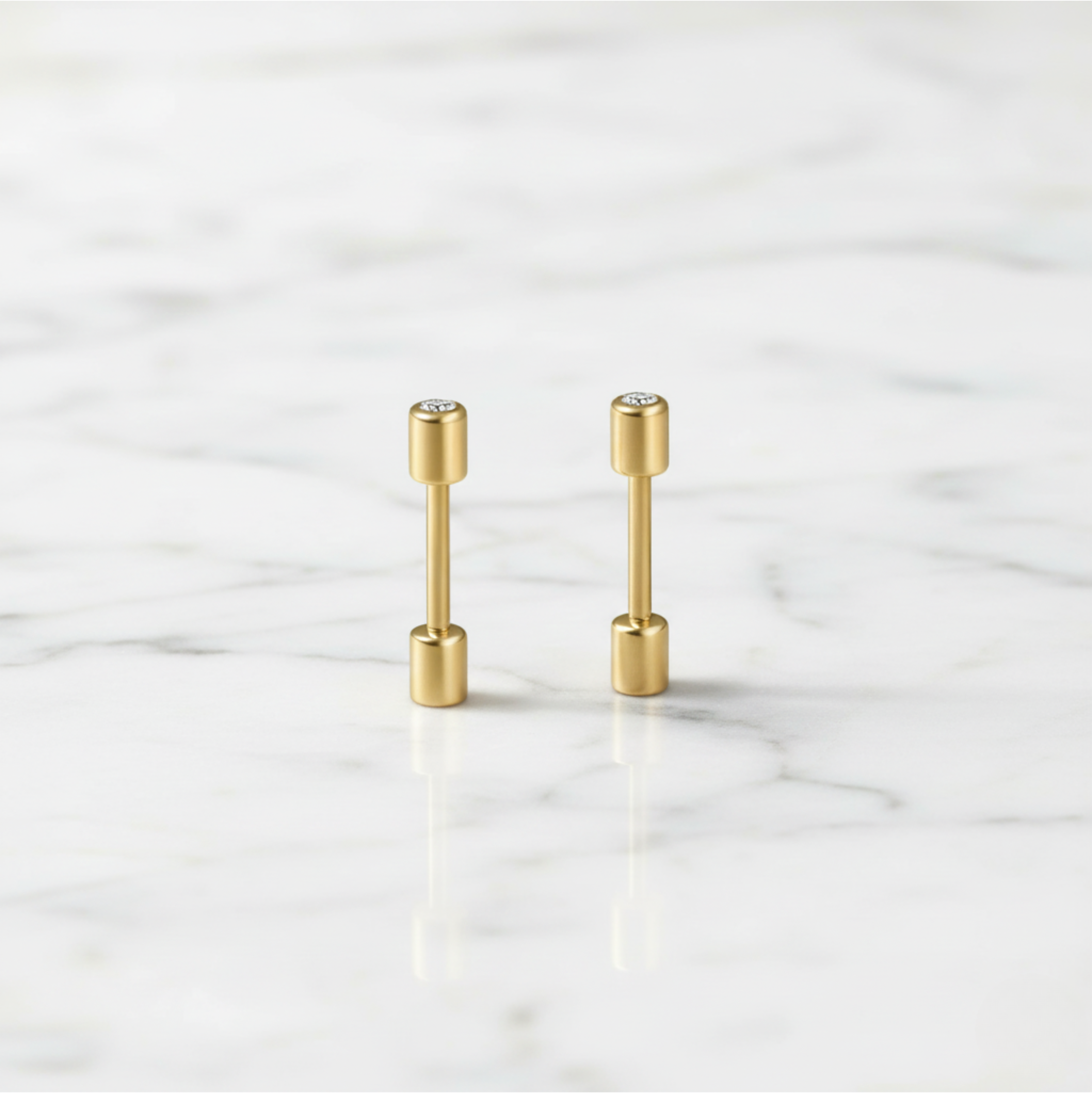 Minimalist Bezel Set Jewelry Set 4 in 1 | Lab Grown Diamond | 14K Yellow Gold