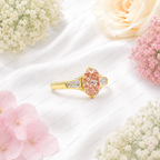 Pink Oval Lab Grown Diamond Engagement Ring, Pink Diamond Ring, Elegant Halo Setting, Diamond Accent Ring, 10K 14K 18K Gold