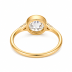 Old European Cut Lab Grown Diamond Ring | 2 CT | Vintage Style with Side Accents | Bezel Engagement Ring | 14K Gold